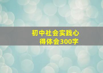 初中社会实践心得体会300字