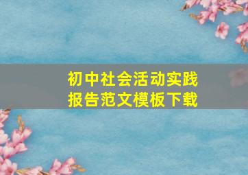 初中社会活动实践报告范文模板下载