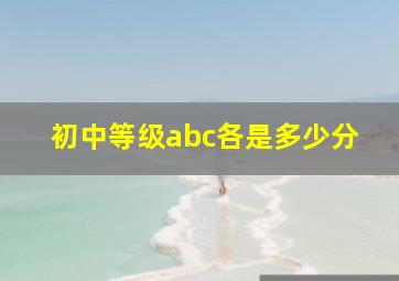 初中等级abc各是多少分