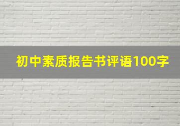 初中素质报告书评语100字