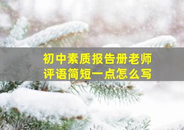 初中素质报告册老师评语简短一点怎么写