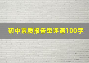 初中素质报告单评语100字