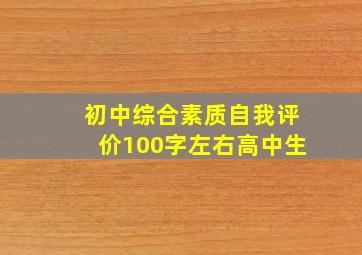 初中综合素质自我评价100字左右高中生