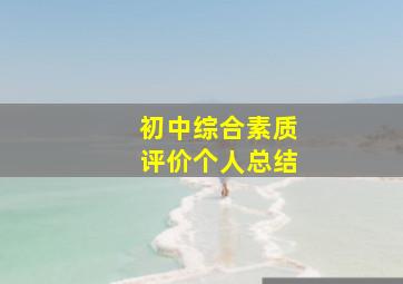 初中综合素质评价个人总结