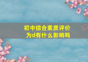 初中综合素质评价为d有什么影响吗