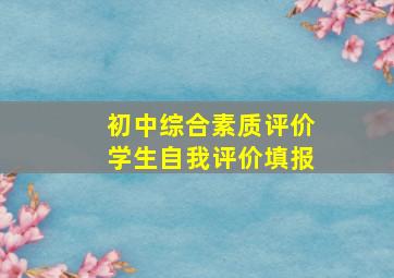 初中综合素质评价学生自我评价填报