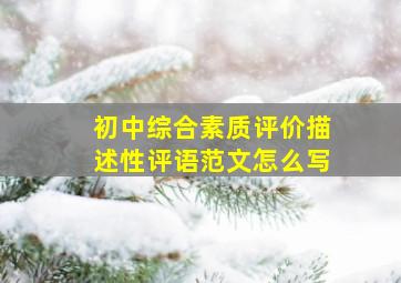 初中综合素质评价描述性评语范文怎么写