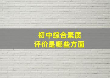 初中综合素质评价是哪些方面