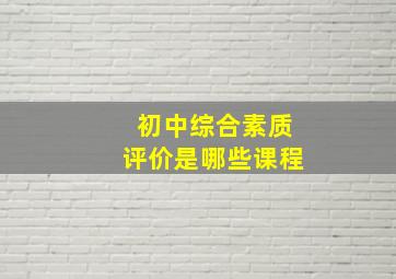 初中综合素质评价是哪些课程