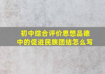 初中综合评价思想品德中的促进民族团结怎么写