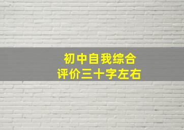 初中自我综合评价三十字左右