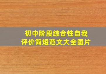 初中阶段综合性自我评价简短范文大全图片