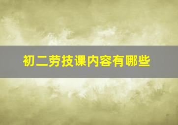 初二劳技课内容有哪些