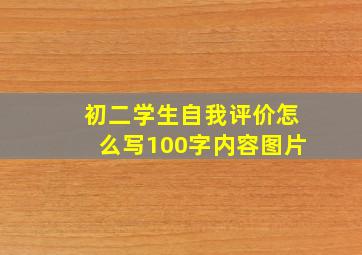 初二学生自我评价怎么写100字内容图片