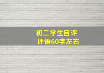 初二学生自评评语60字左右