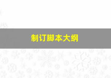 制订脚本大纲