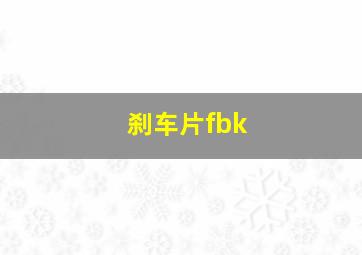 刹车片fbk