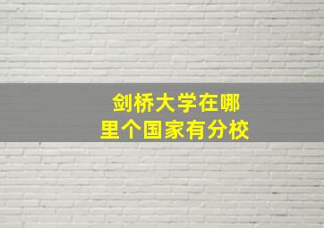 剑桥大学在哪里个国家有分校