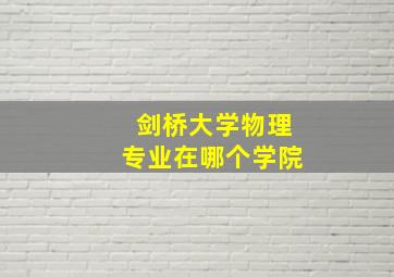 剑桥大学物理专业在哪个学院