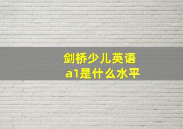 剑桥少儿英语a1是什么水平