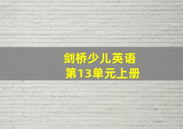 剑桥少儿英语第13单元上册