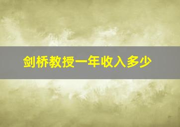 剑桥教授一年收入多少