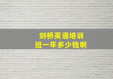 剑桥英语培训班一年多少钱啊