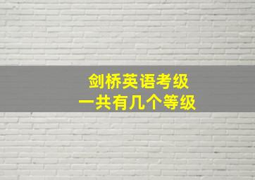 剑桥英语考级一共有几个等级