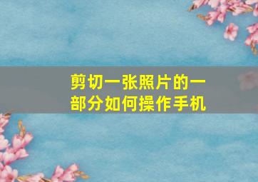 剪切一张照片的一部分如何操作手机