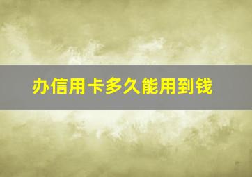 办信用卡多久能用到钱