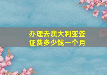 办理去澳大利亚签证费多少钱一个月