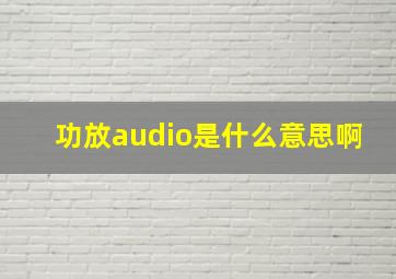 功放audio是什么意思啊