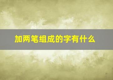 加两笔组成的字有什么