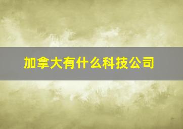 加拿大有什么科技公司