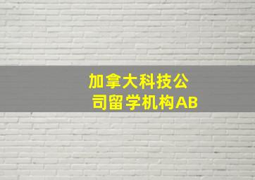 加拿大科技公司留学机构AB