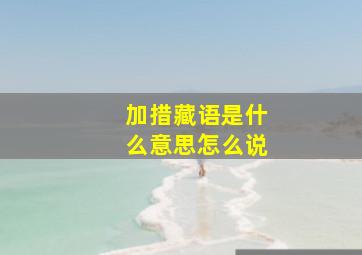 加措藏语是什么意思怎么说