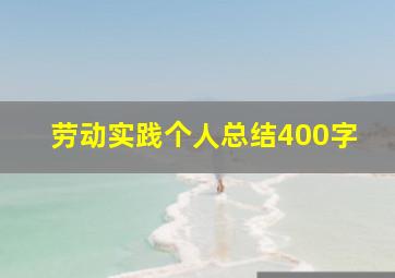 劳动实践个人总结400字