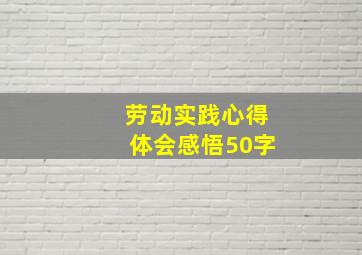 劳动实践心得体会感悟50字