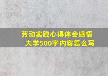 劳动实践心得体会感悟大学500字内容怎么写