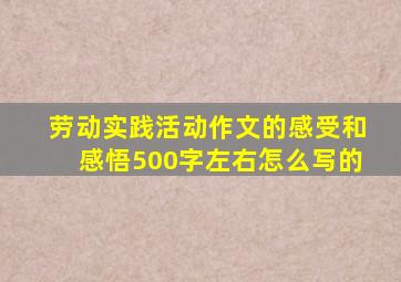 劳动实践活动作文的感受和感悟500字左右怎么写的