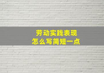 劳动实践表现怎么写简短一点