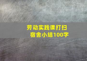 劳动实践课打扫宿舍小结100字