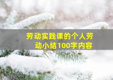 劳动实践课的个人劳动小结100字内容