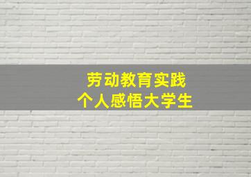 劳动教育实践个人感悟大学生