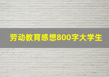 劳动教育感想800字大学生