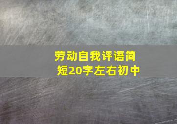 劳动自我评语简短20字左右初中