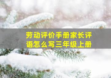 劳动评价手册家长评语怎么写三年级上册