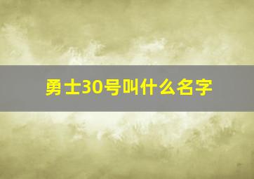 勇士30号叫什么名字