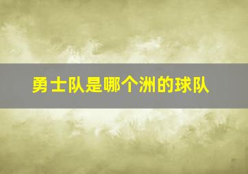 勇士队是哪个洲的球队