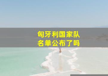 匈牙利国家队名单公布了吗